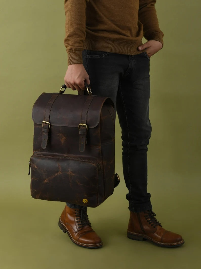 Premium Leather Backpack – Handcrafted for Style & Durability