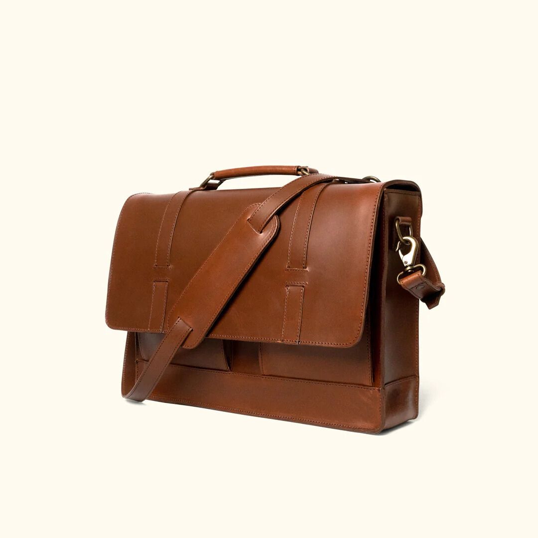 Genuine Buffalo Leather Messenger Bag – Vintage Crossbody Satchel for Men