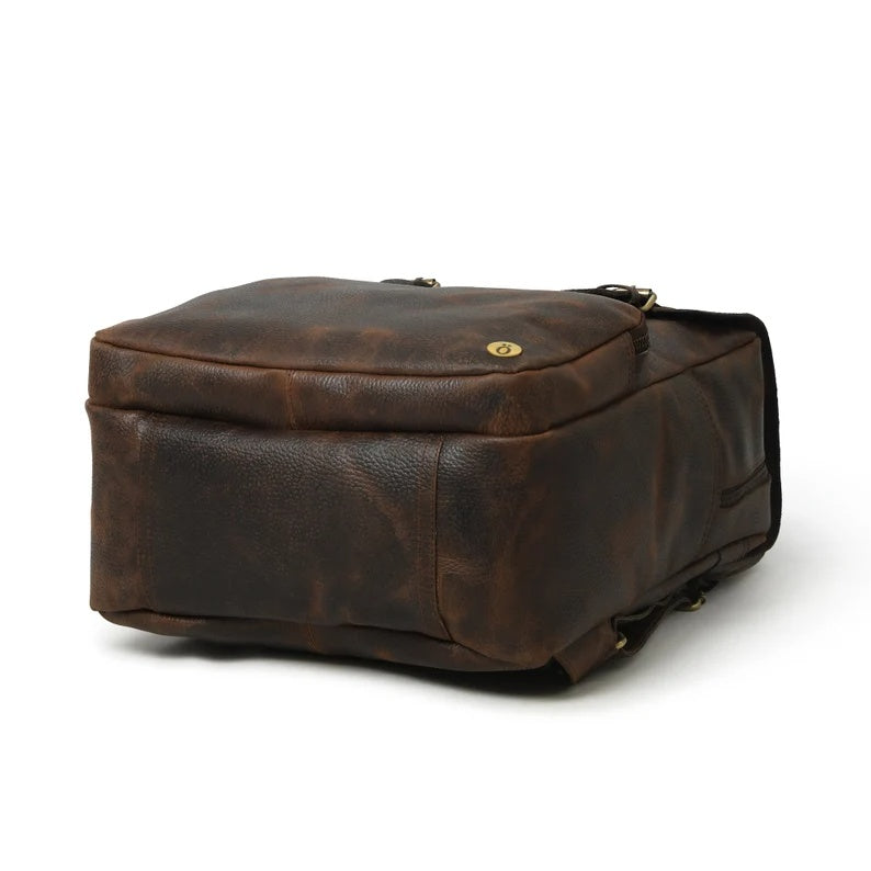 Adventure-Ready Leather Hiking Backpack – Rugged & Spacious