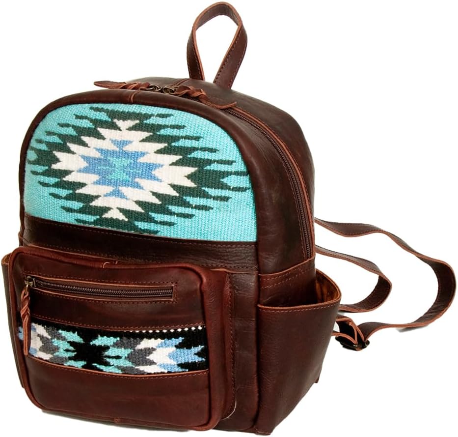 Western Aztec Leather Backpack – Handcrafted & Rugged