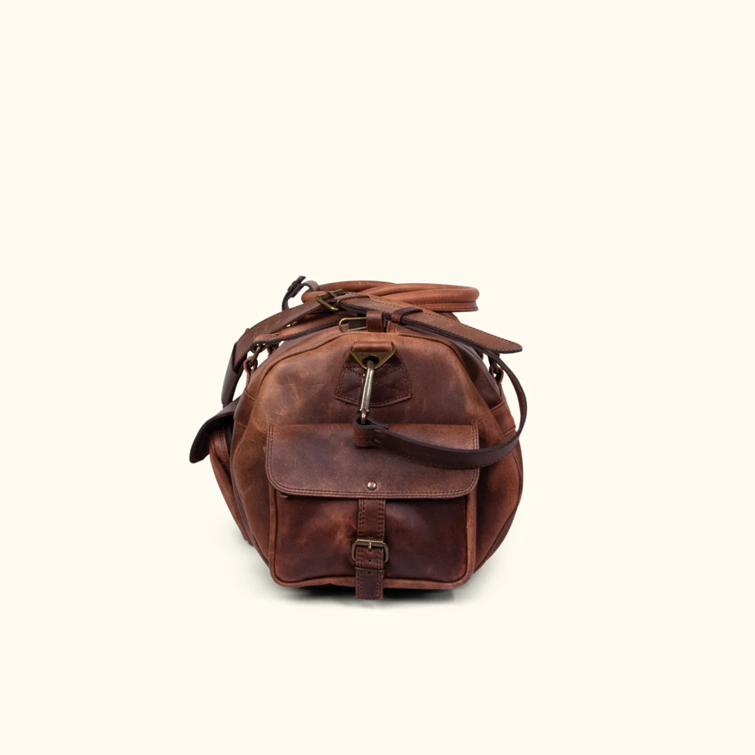 Vintage Genuine Leather Duffle Bag – Perfect for Weekend Getaways
