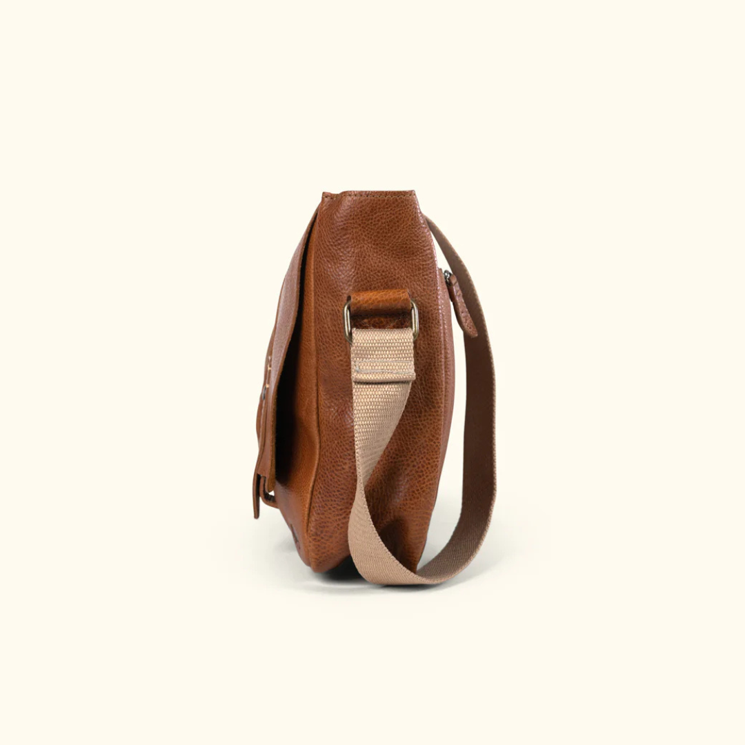 Vintage Buffalo Leather Laptop Bag – Handmade Messenger Style