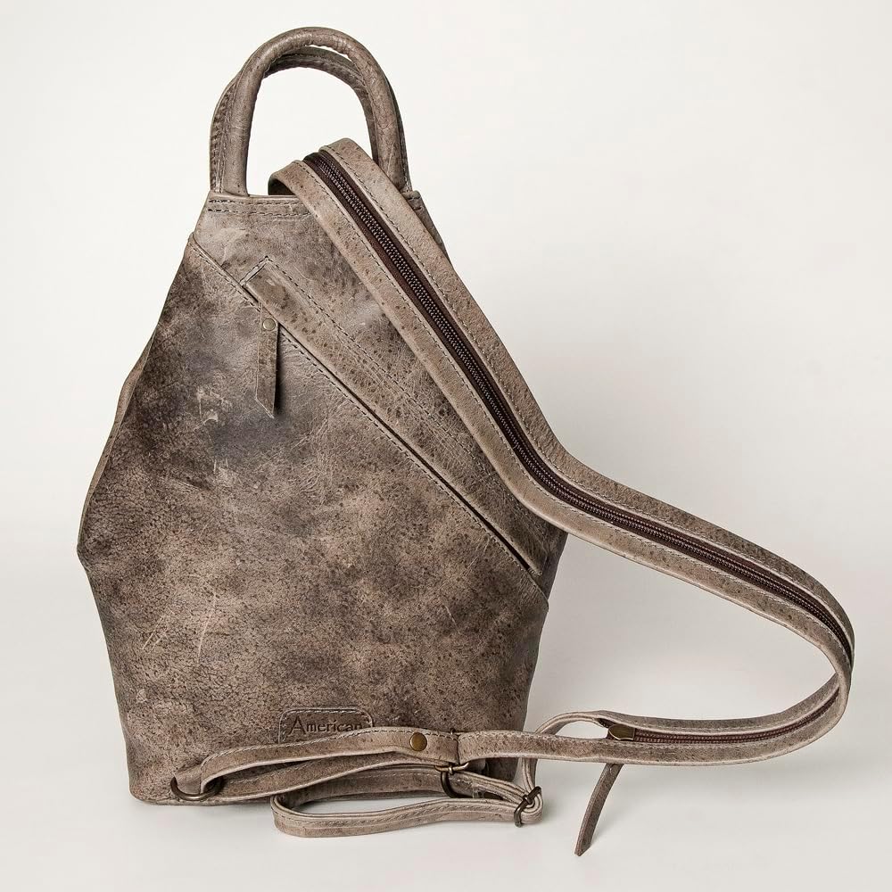 Genuine Cowhide Leather Backpack – Vintage Style
