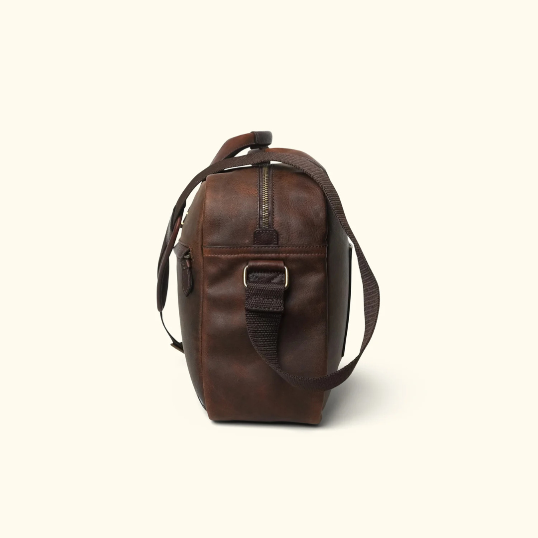 Genuine Buffalo Leather Briefcase – Vintage Men's Business Bag