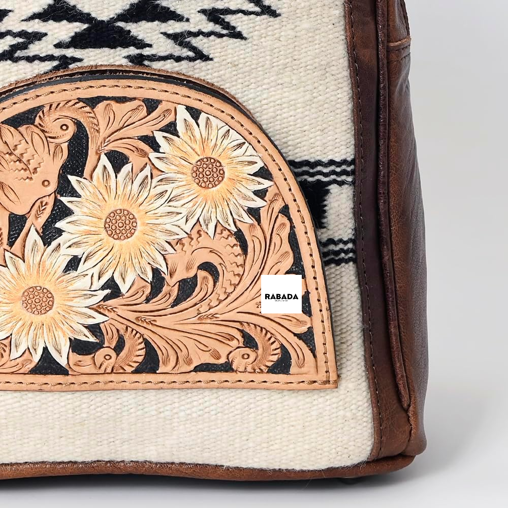 Handmade Aztec Leather Backpack – Western Style Rucksack