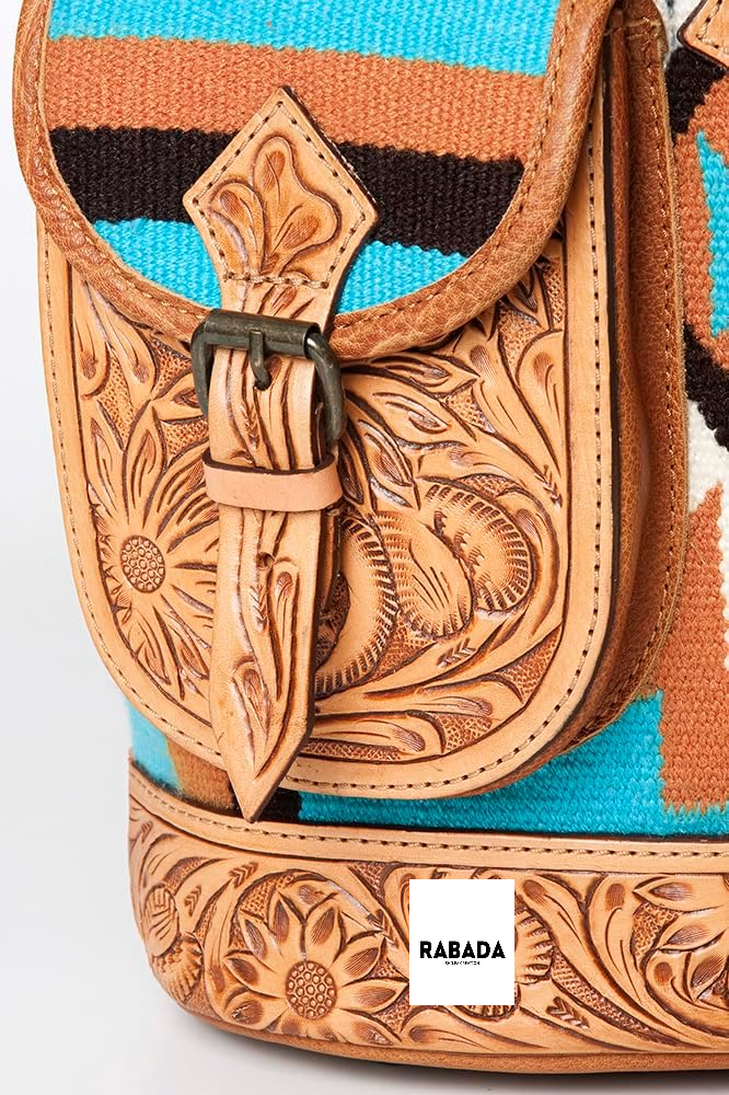 Western Aztec Leather Backpack – Handcrafted & Rugged