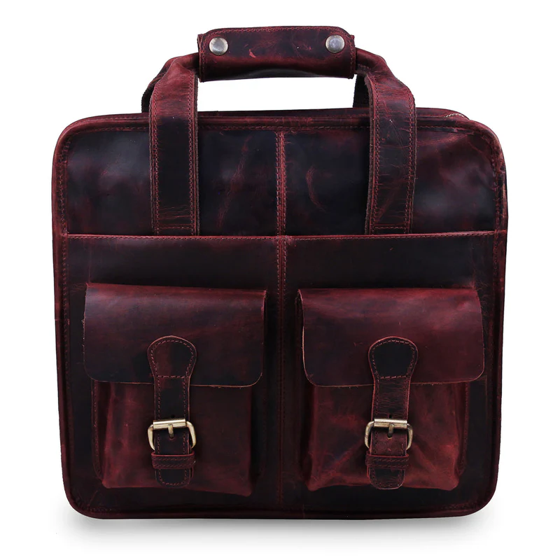 Men’s Genuine Leather Messenger Bag – Business Laptop Briefcase