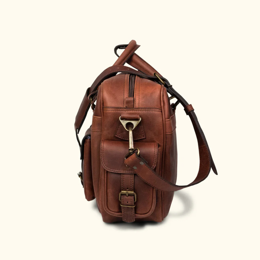 Genuine Buffalo Leather Briefcase – Vintage Men's Business Bag