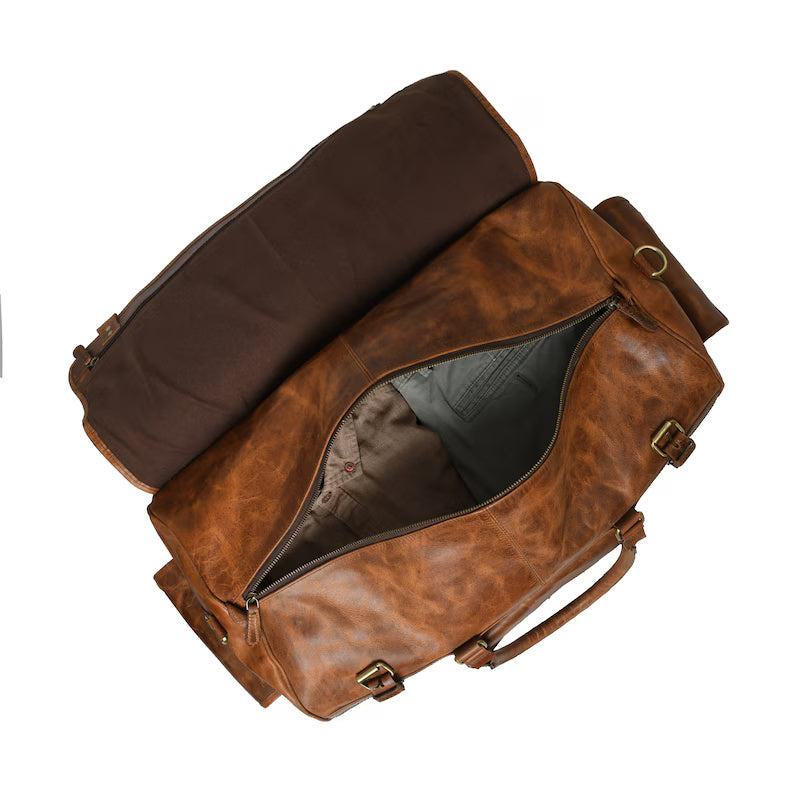 Vintage Style Leather Duffle Bag – Rugged & Durable
