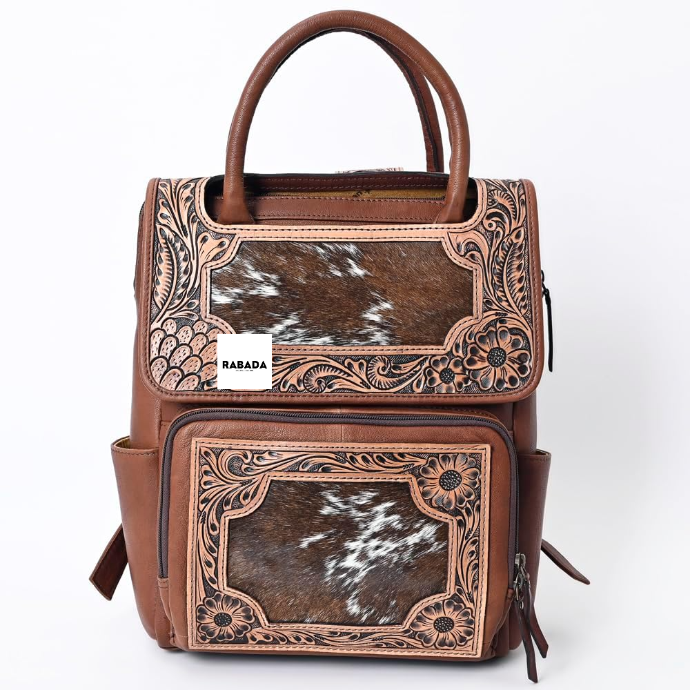 Genuine Tooled Leather Backpack – Western Boho Travel Bag