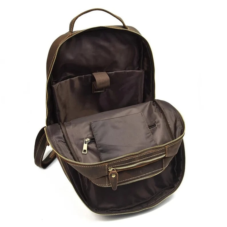 Classic Men's Leather Backpack – Built for Work & Travel