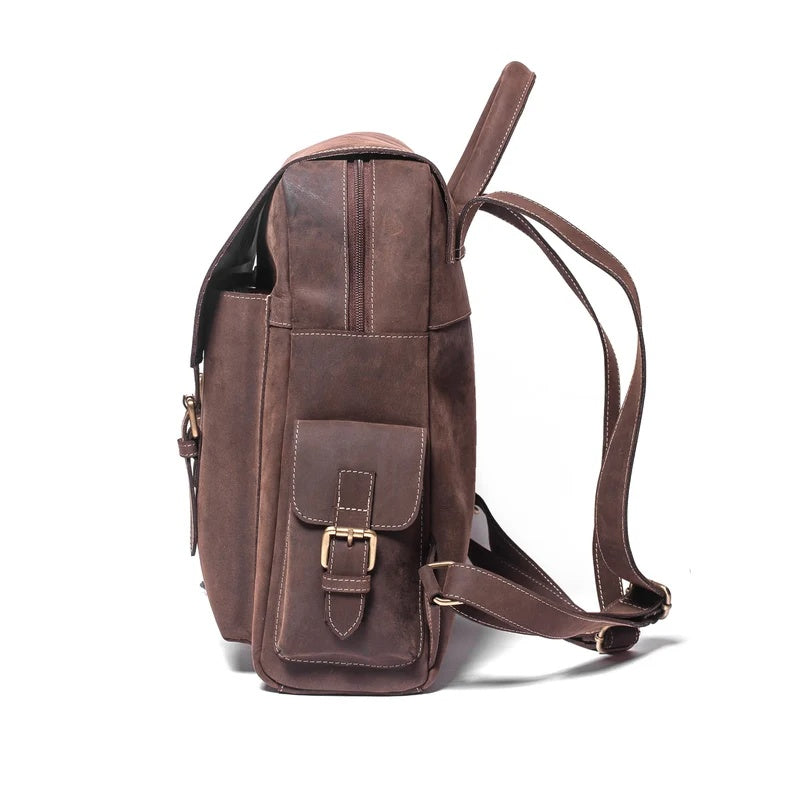 Classic Men's Leather Backpack – Built for Work & Travel