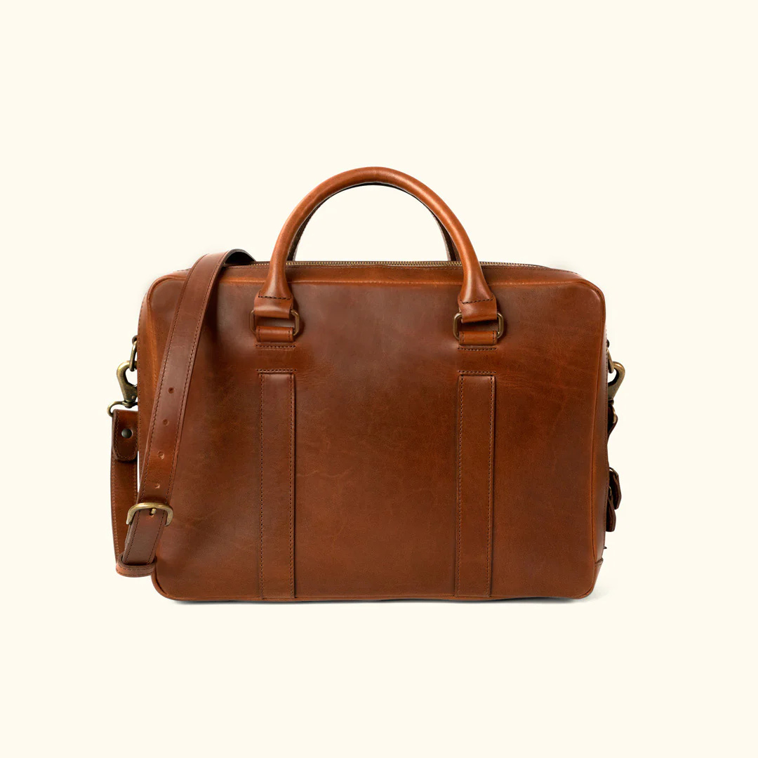 Vintage Style Buffalo Leather Briefcase – Men's Laptop Bag