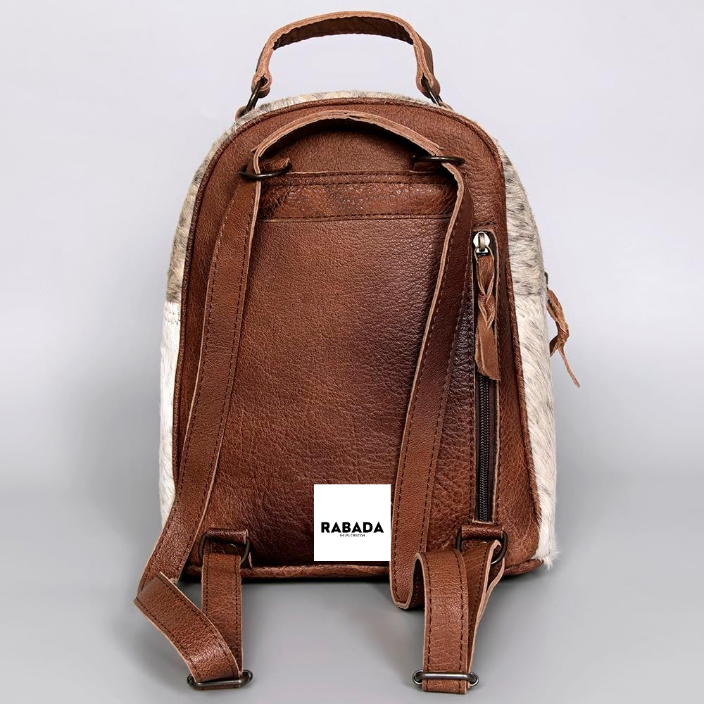 Western Hair-On Hide Tooled Leather Backpack