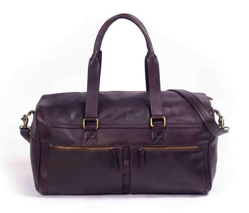 Genuine Leather Duffle Bag – Luxury Carry-On for Travel
