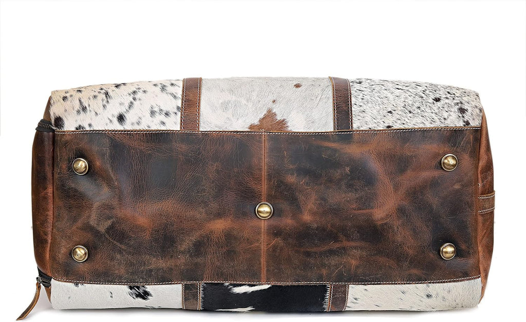 Western Cowhide Leather Duffle Bag – Genuine Hair-On Hide