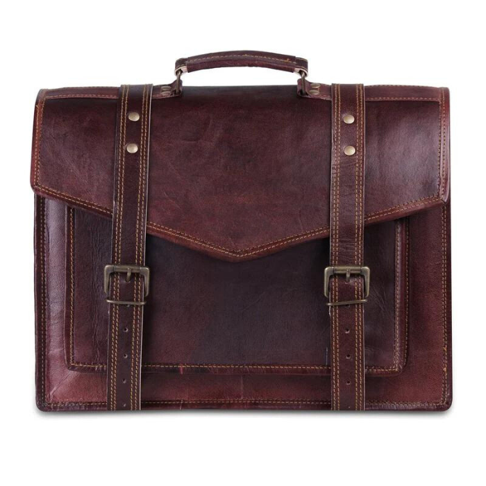 Genuine Leather Messenger Bag -Vintage Brifcase for men