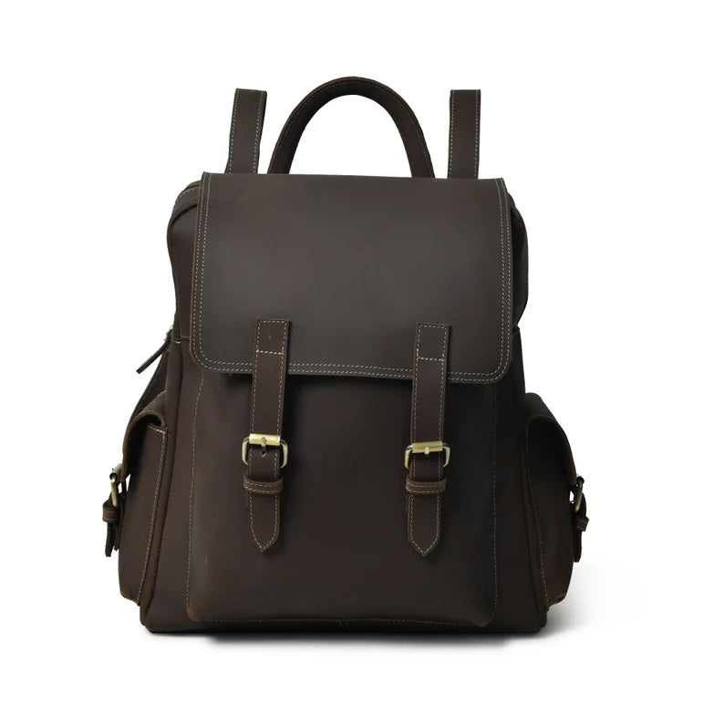 Classic Men's Leather Backpack – Built for Work & Travel