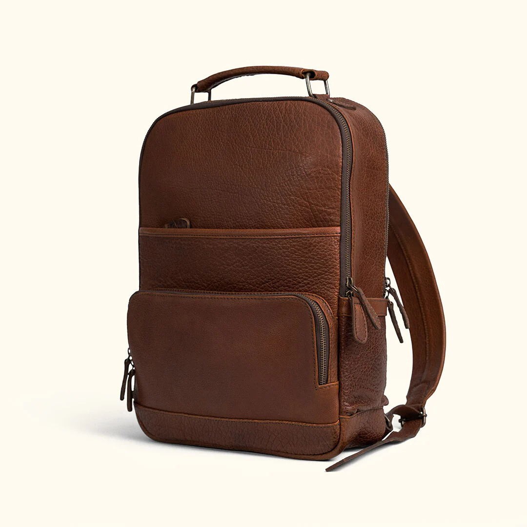 Men’s Genuine Leather Backpack – Vintage Style Laptop Rucksack