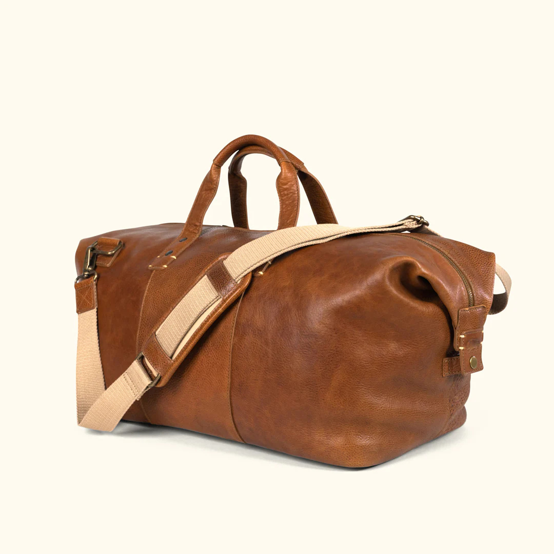 Men’s Leather Duffle Bag – Full Grain, Stylish, Durable