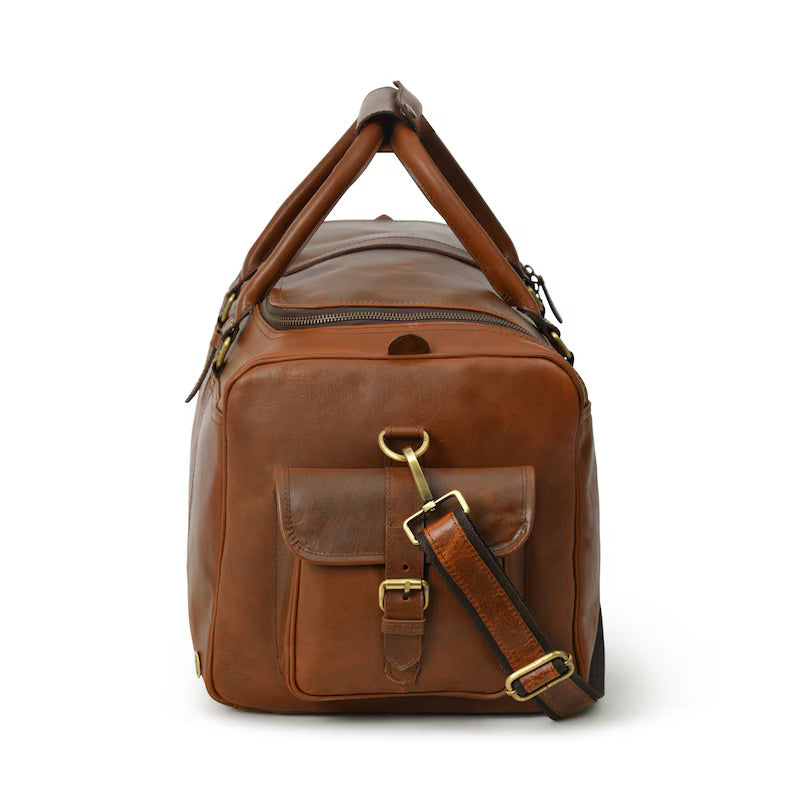 Men’s Genuine Leather Duffle Bag – Perfect for Weekend Trips