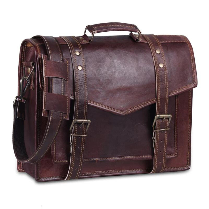 Genuine Leather Messenger Bag -Vintage Brifcase for men