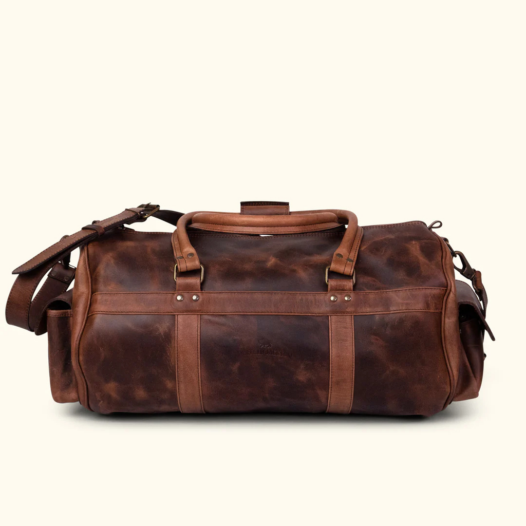 Vintage Genuine Leather Duffle Bag – Perfect for Weekend Getaways