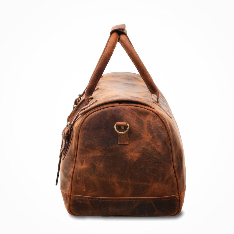 Handmade Leather Overnight Bag – Timeless & Elegant