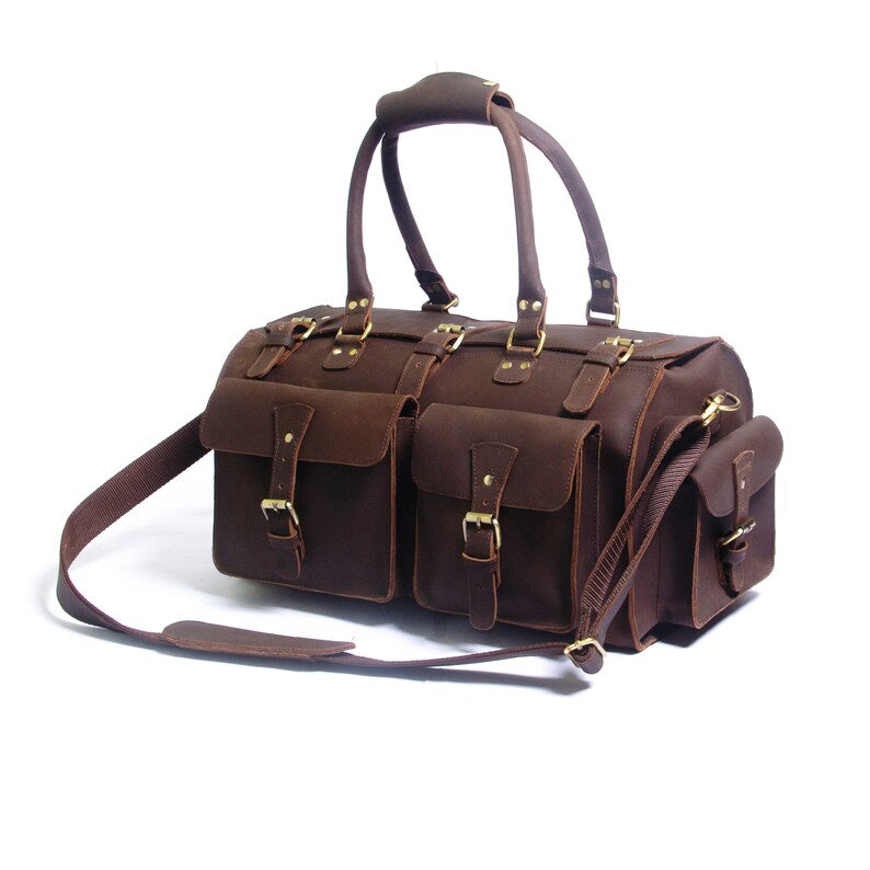 Classic Travel Duffle – Handcrafted Genuine Leather Carryall