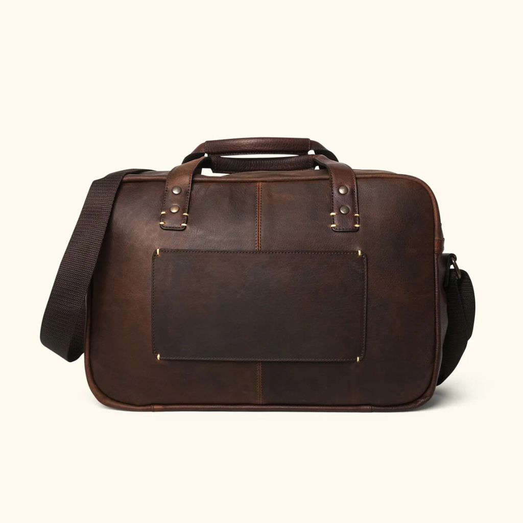 Genuine Buffalo Leather Briefcase – Vintage Men's Business Bag