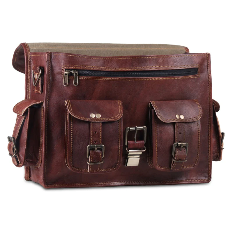 Genuine Leather Messenger Bag - Vintage Brifcase for men