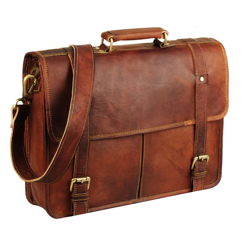 Genuine Leather Messenger Bag - Vintage Brifcase for men