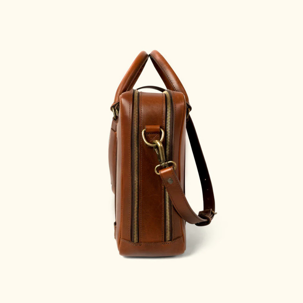 Vintage Style Buffalo Leather Briefcase – Men's Laptop Bag