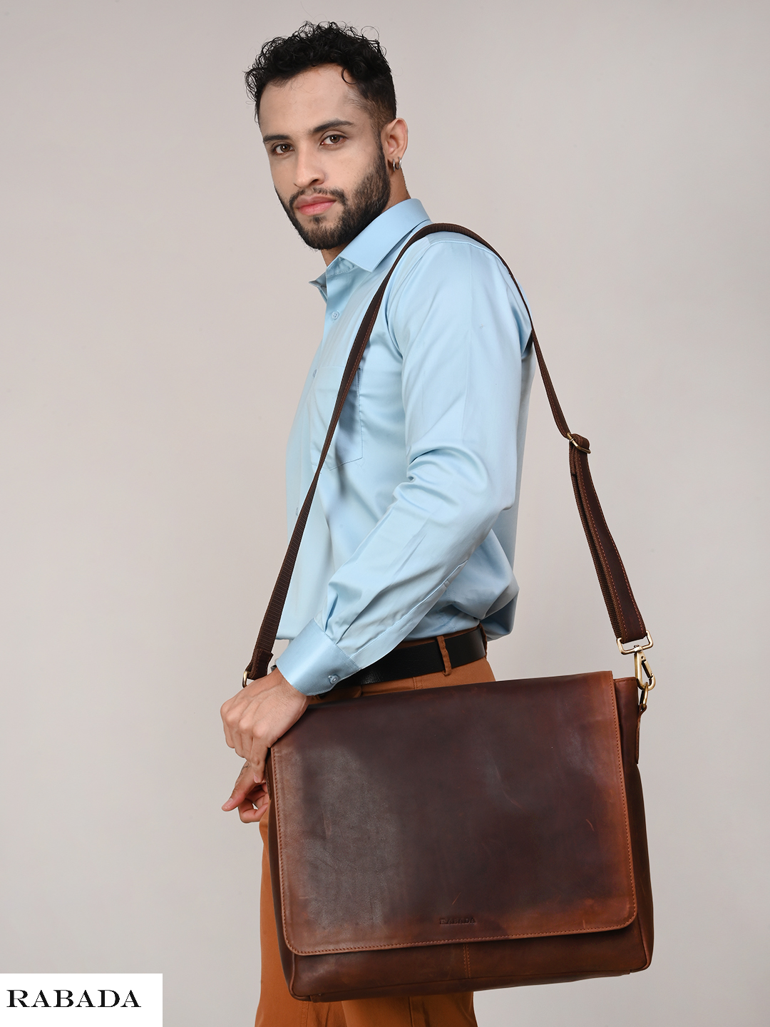 Vintage Style Buffalo Leather Briefcase – Men's Laptop Bag