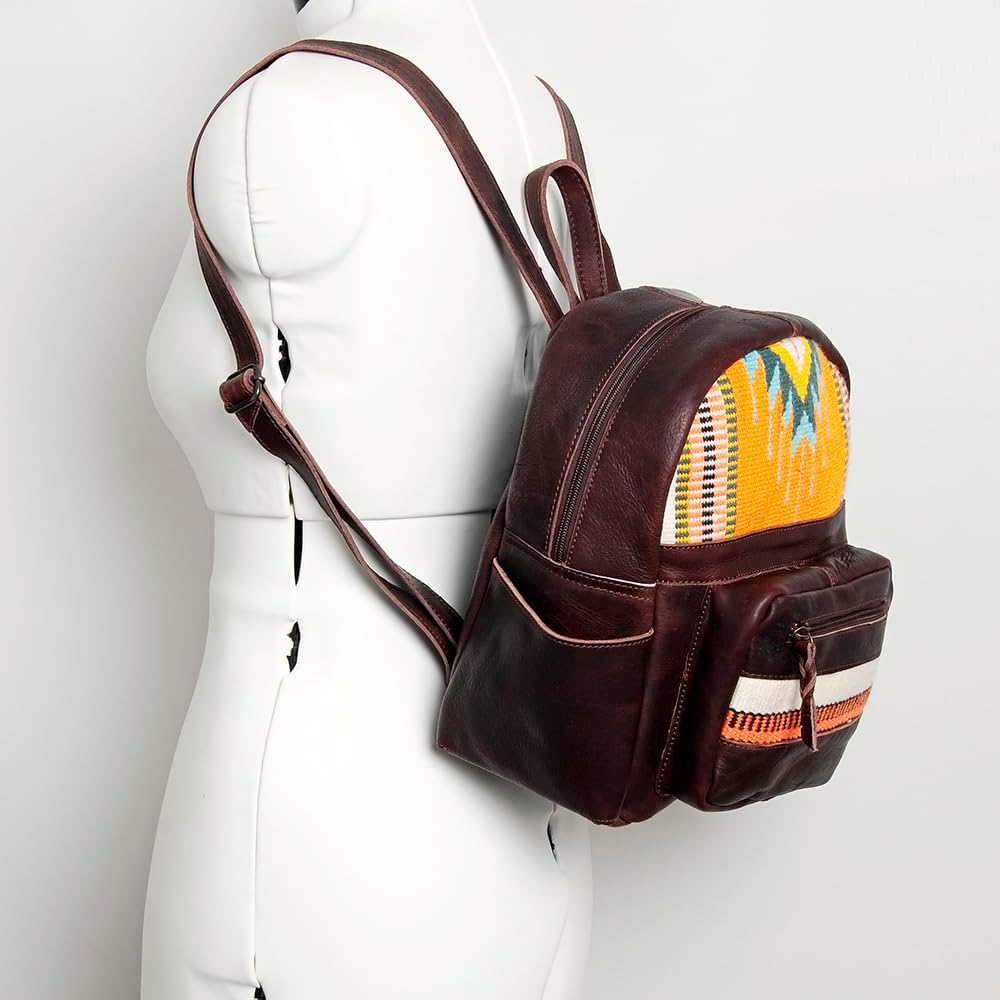 Western Aztec Leather Backpack – Handcrafted & Rugged