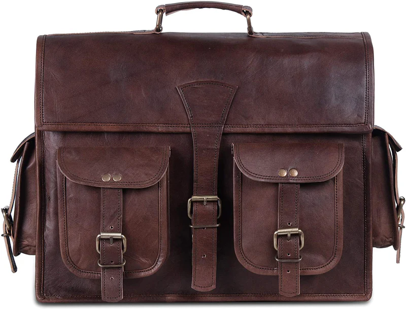 Premium Leather  Briefcase- Classic Messanger Bags For work & Travel
