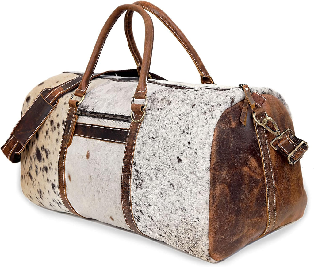 Western Cowhide Leather Duffle Bag – Genuine Hair-On Hide