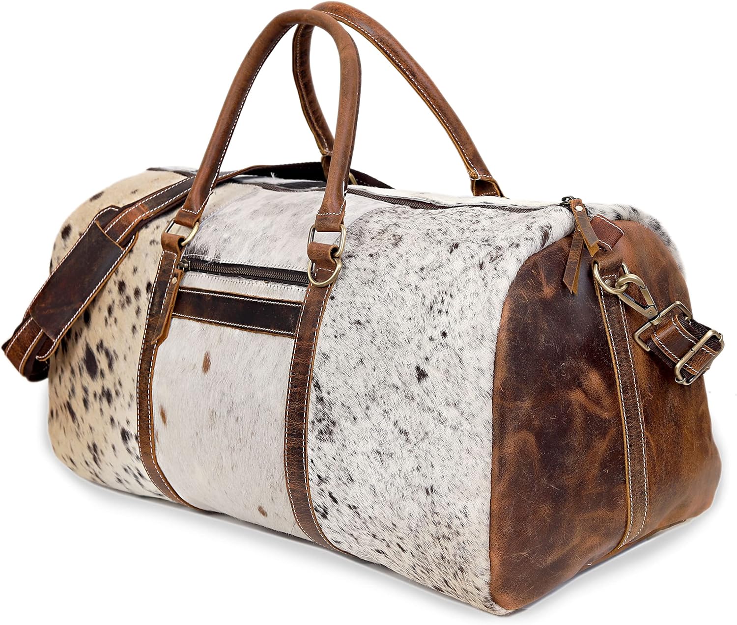 Western Cowhide Leather Duffle Bag – Genuine Hair-On Hide