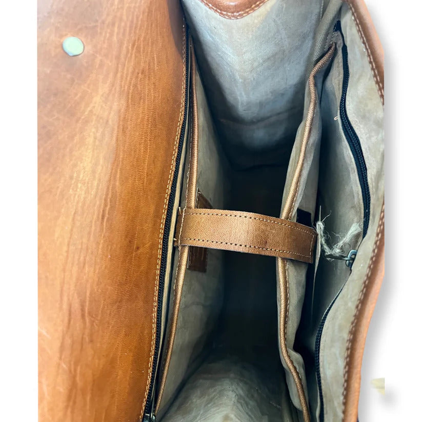 Handcrafted Vintage Leather Backpack – Laptop Bag for Work, Travel & School