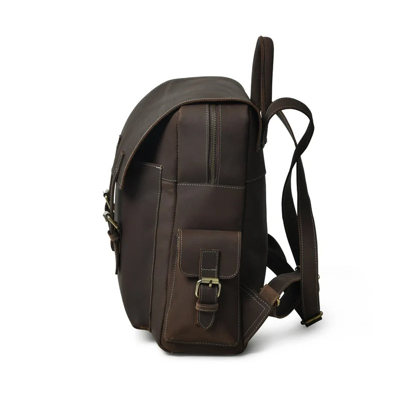 Classic Men's Leather Backpack – Built for Work & Travel