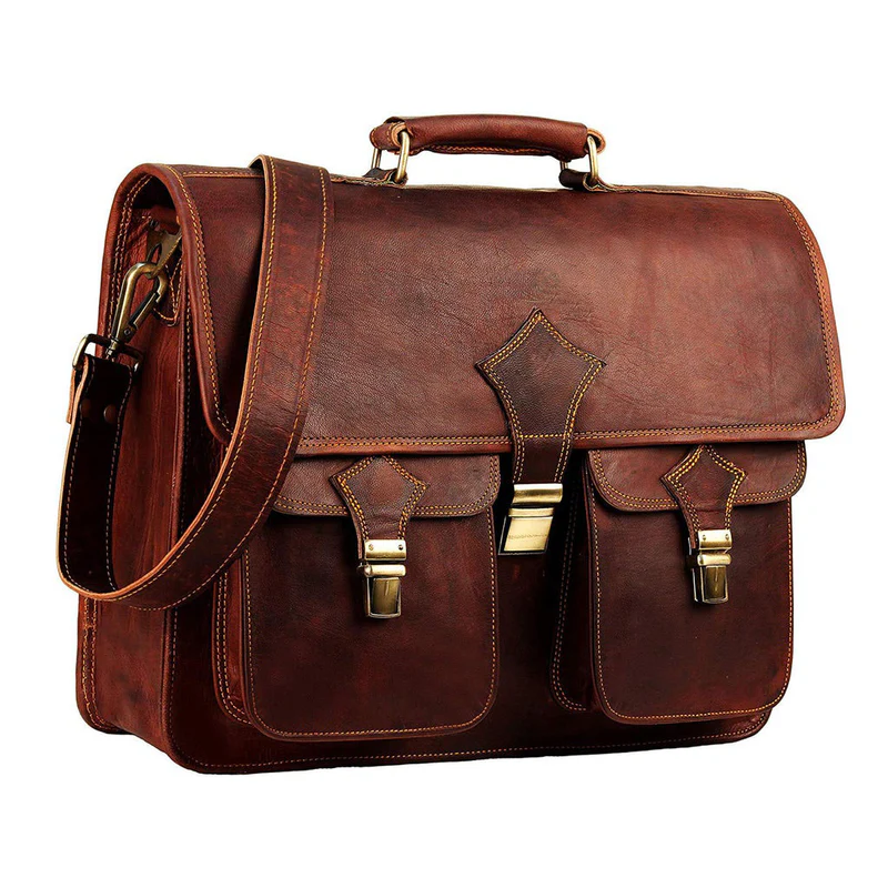 Premium Leather  Briefcase- Classic Messanger Bags For work & Travel