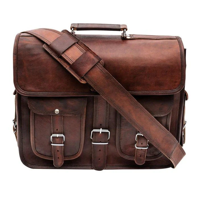 Premium Leather  Briefcase- Classic Messanger Bags For work & Travel