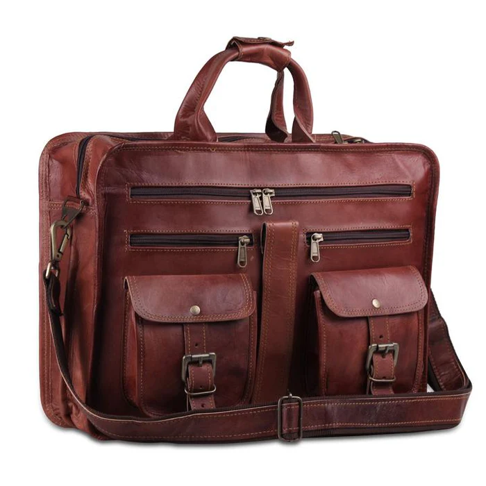 Men’s Genuine Leather Messenger Bag – Business Laptop Briefcase