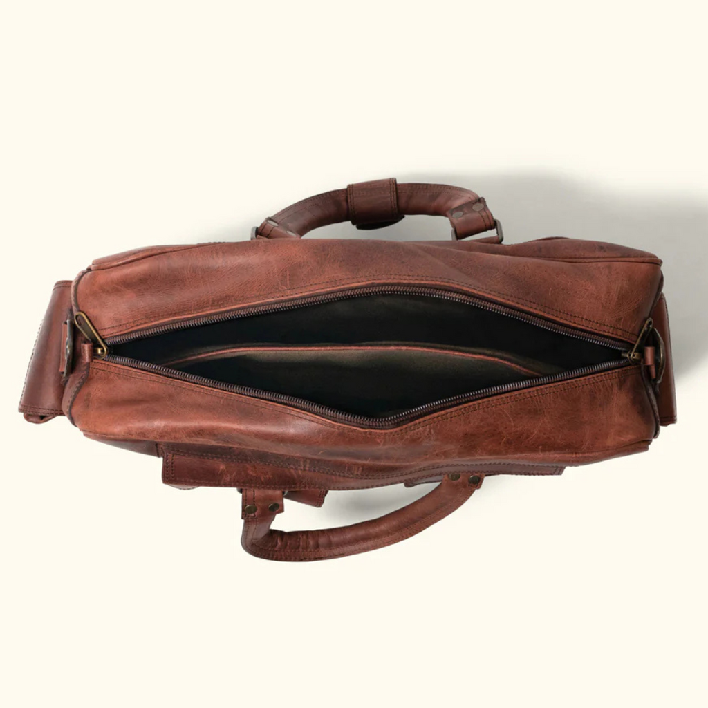 Genuine Buffalo Leather Briefcase – Vintage Men's Business Bag