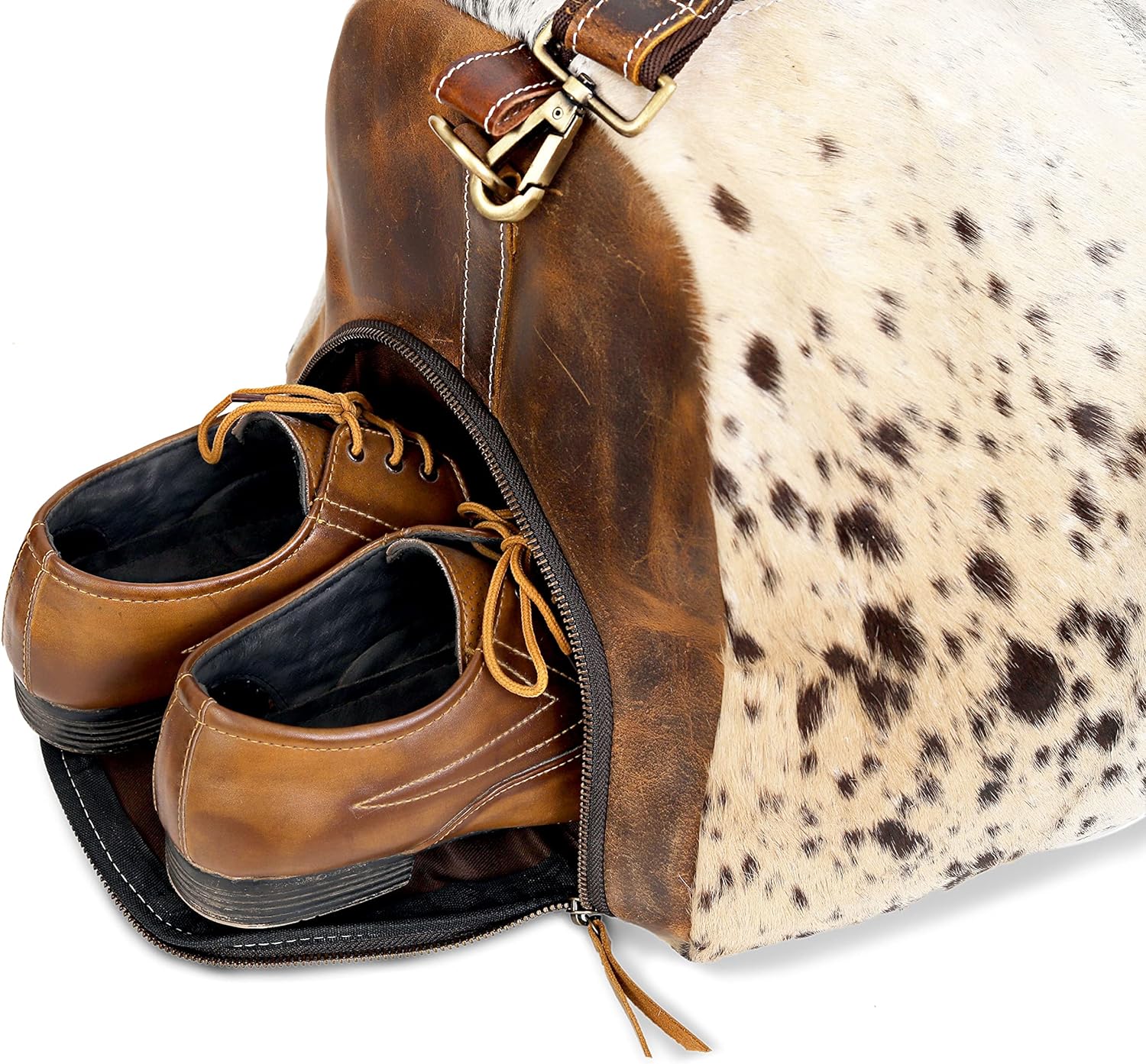 Western Cowhide Leather Duffle Bag – Genuine Hair-On Hide
