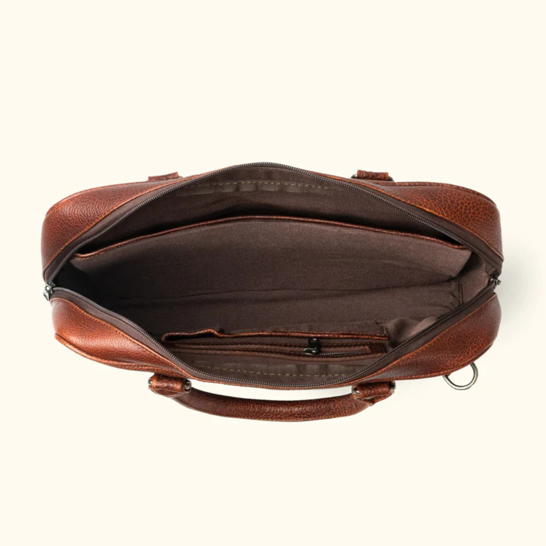 Vintage Style Buffalo Leather Briefcase – Men's Laptop Bag