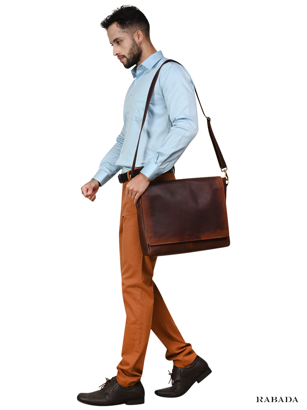 Vintage Style Buffalo Leather Briefcase – Men's Laptop Bag