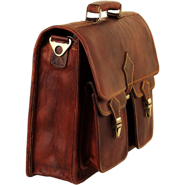 Premium Leather  Briefcase- Classic Messanger Bags For work & Travel