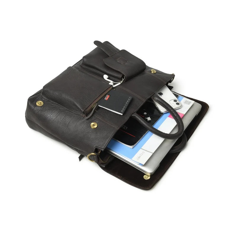 Men’s Leather Messenger Bag – Business Laptop Shoulder Bag