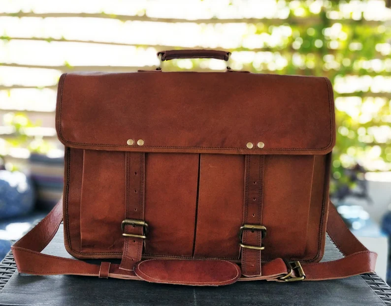 Genuine Leather Messenger Bag -Vintage Brifcase for men